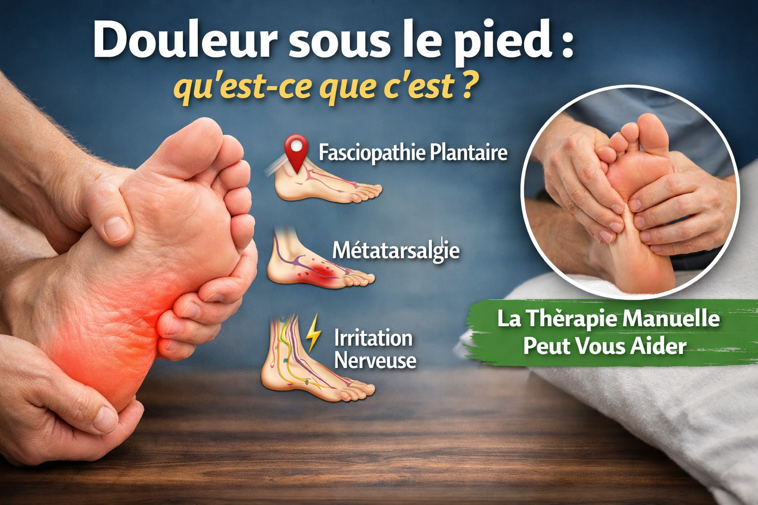 Douleur sous le pied : causes possibles, que faire et quand consulter ?